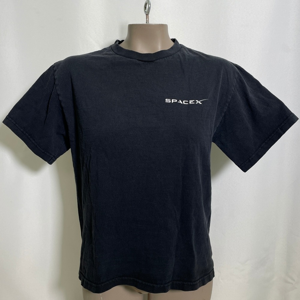 SpaceX Falcon 9 Rocket Mission Elon Musk Black T-Shirt Women's LARGE